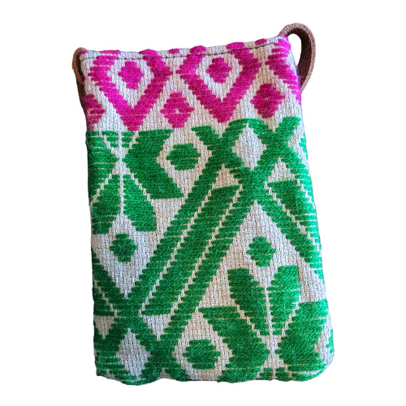 Jühue Artesanal Small Handmade Leather Embroidered Boho Crossbody - Picture 2 of 6